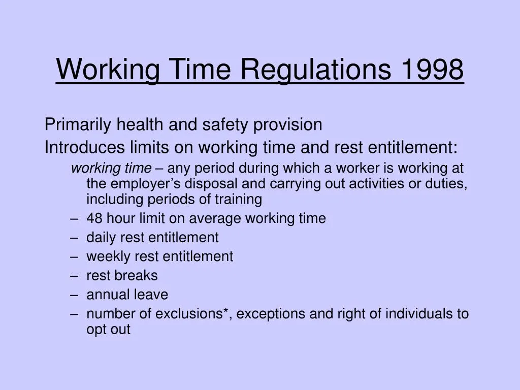 Working Time Regulations 1998